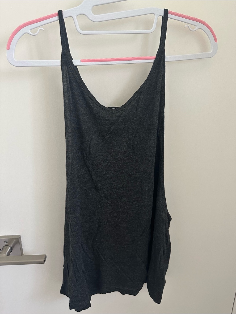 Forever 21 Charcoal Gray Scoop Neck Muscle Tank
